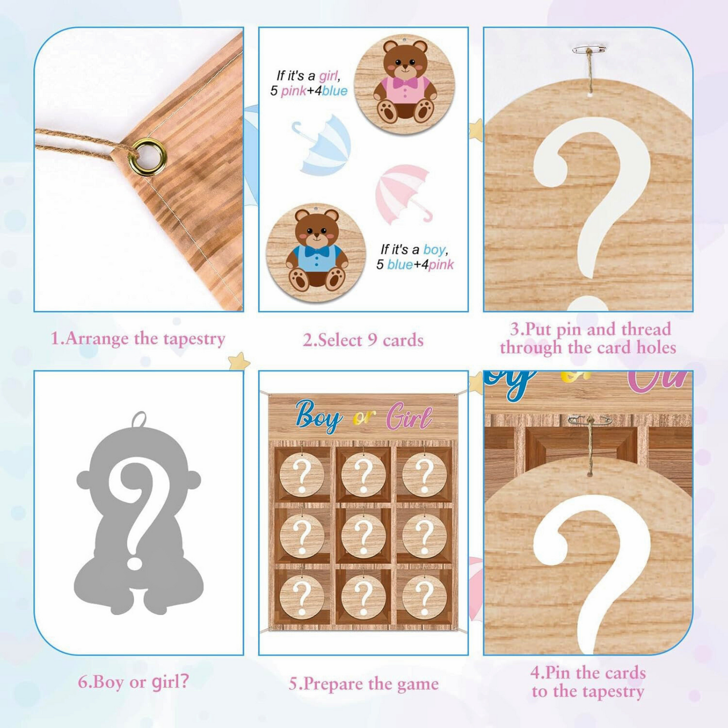 How To Setup Gender Reveal Teddy Bear Tic Tac Toe Game Kit for Gender Reveal Announcement Party