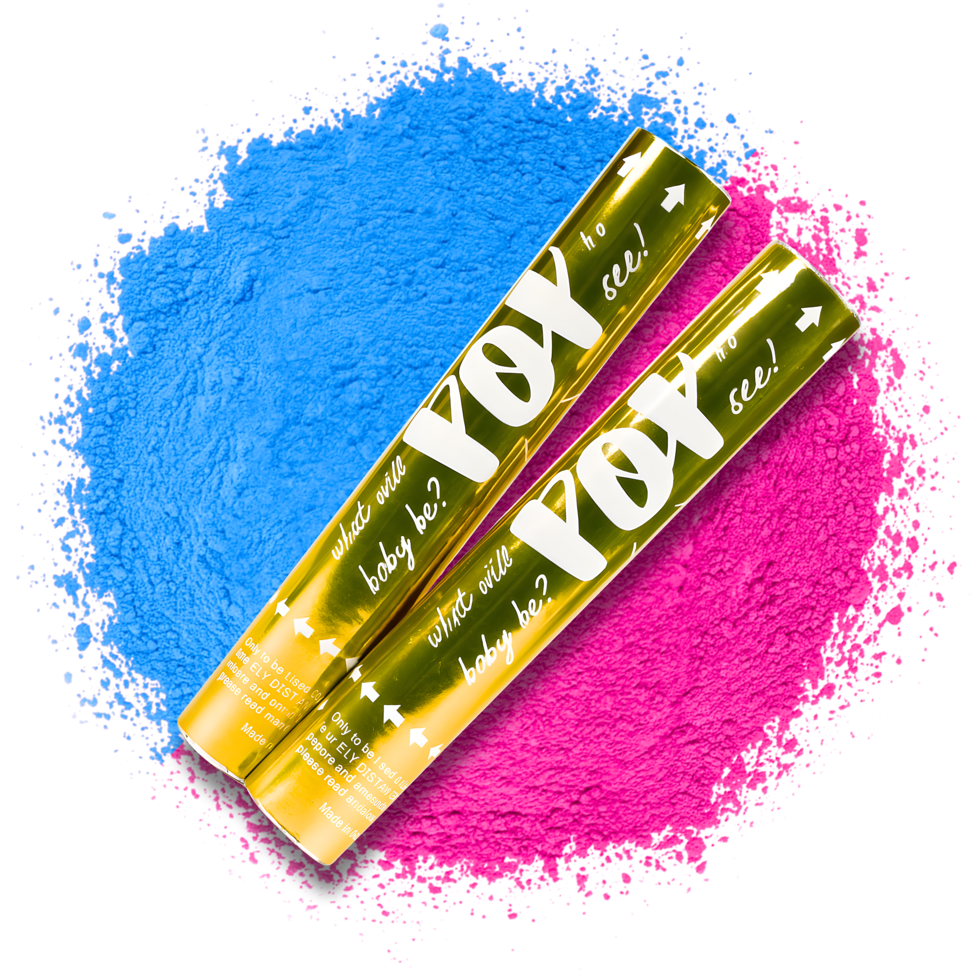 2 Pack Gender Reveal Powder Cannons 30cm
