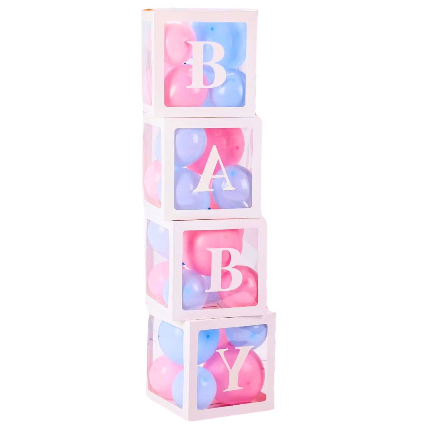 Baby Box Set Decoration with Blue and Pink Balloons for party