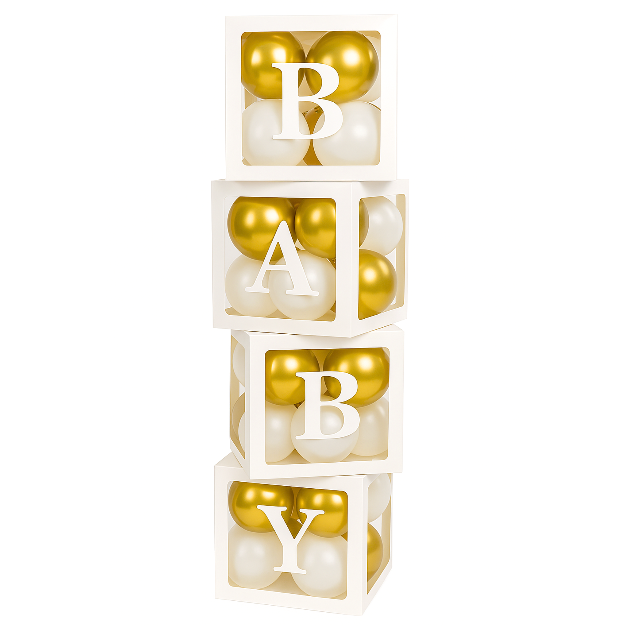Baby Box Set Decoration with Gold and White Balloons for party
