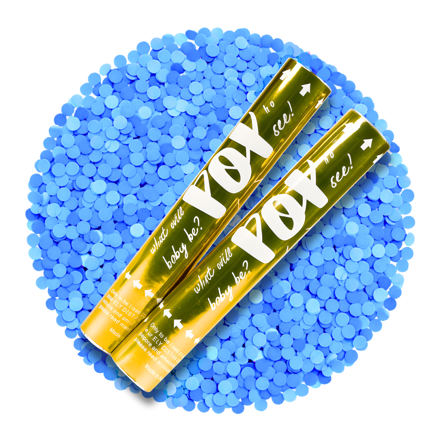 2 Pack Gender Reveal Gold Confetti Cannons 30cm