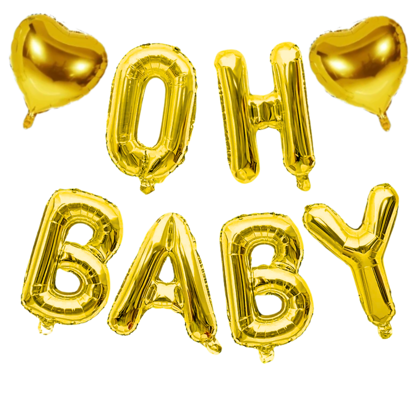 Gender Reveal "OH BABY" Foil Balloon Set