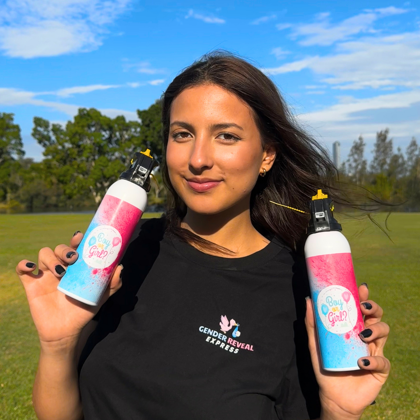 Gender Reveal Baby Blaster Pink Blue Powder Blaster