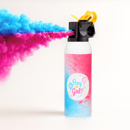 Gender Reveal Baby Powder Blaster, pink or blue smoke for gender reveal celebration party.