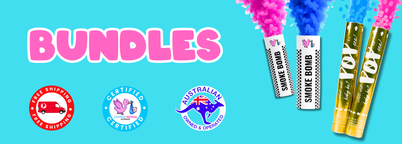 Gender Reveal Bundles, Gender Reveal cannons, Blasters, Extinguishers, Confetti, Powder for Girl Or Boy Gender Reveal Party