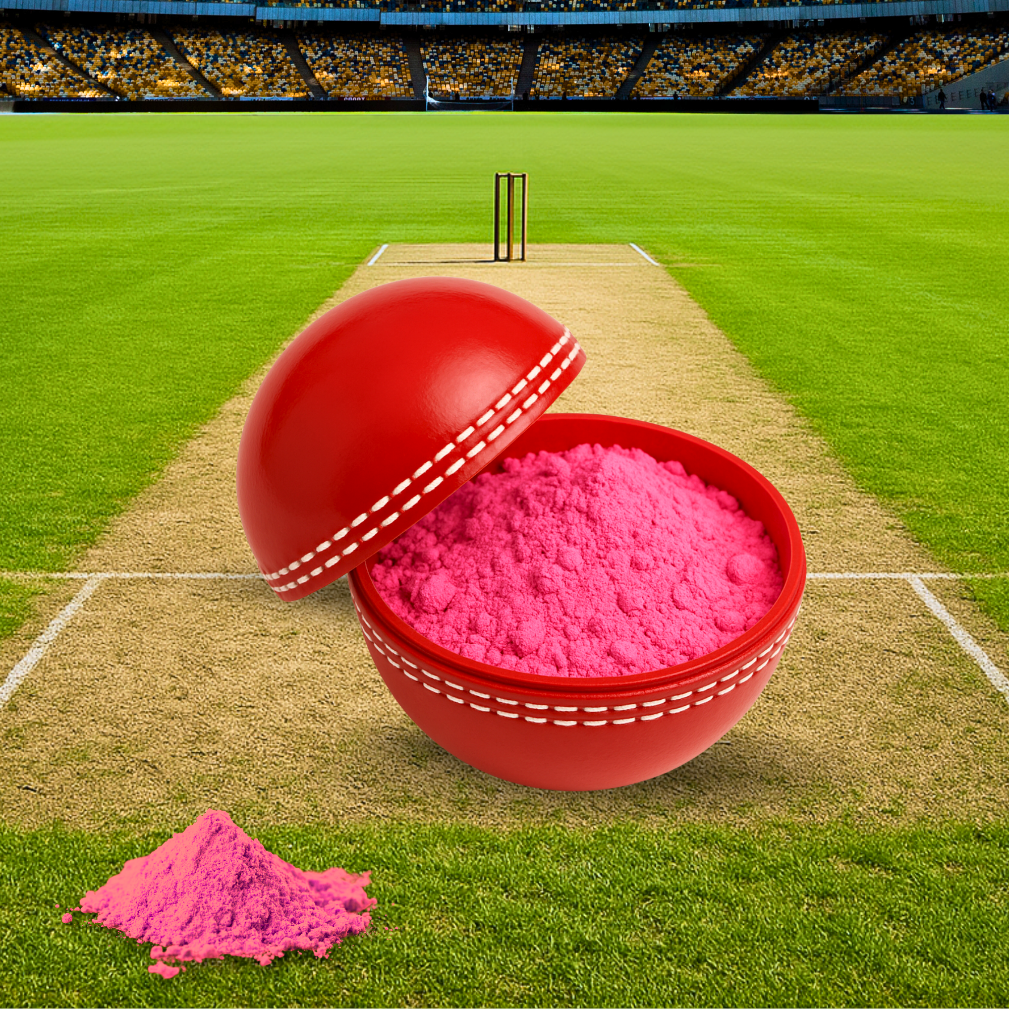 Gender Reveal Pink Cricket Ball for girl announcement gender reveal party.