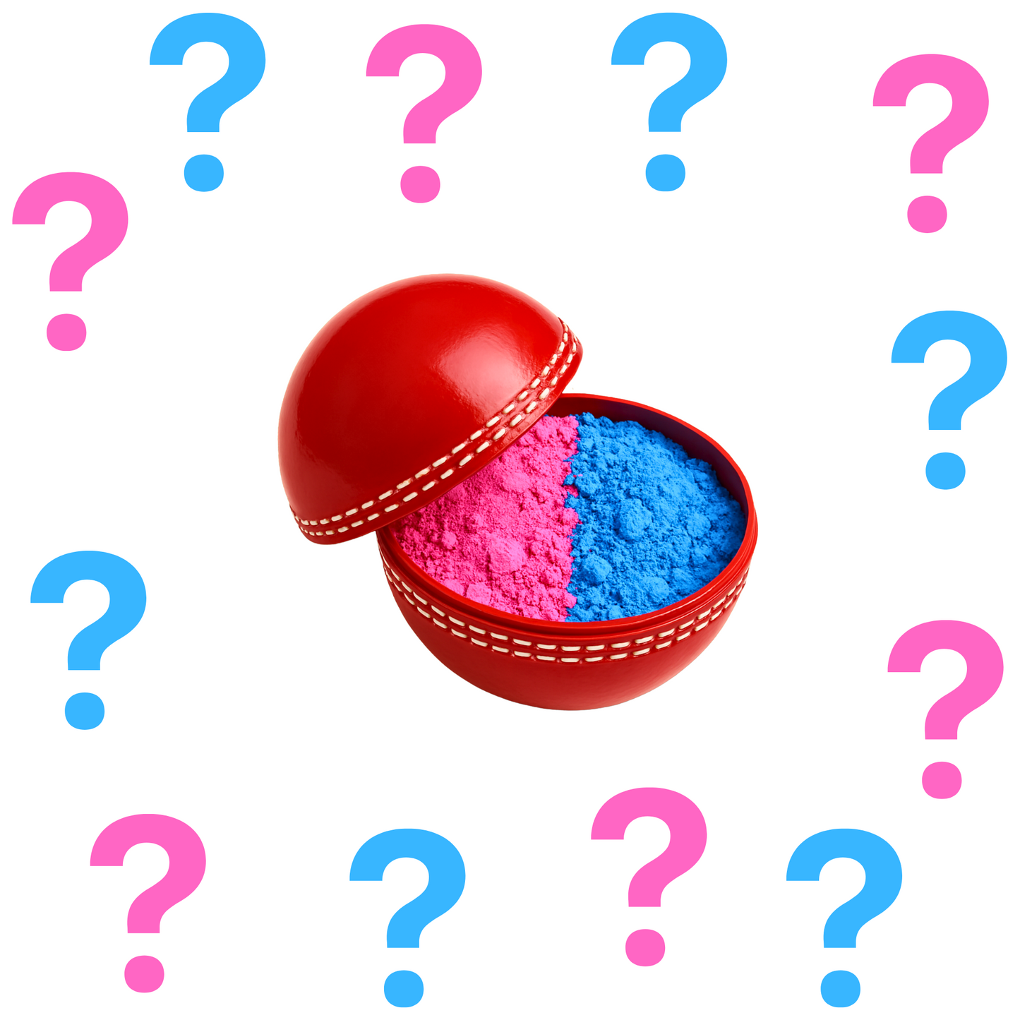 Gender Reveal Surprise Reveal Cricket Ball for gender reveal party.