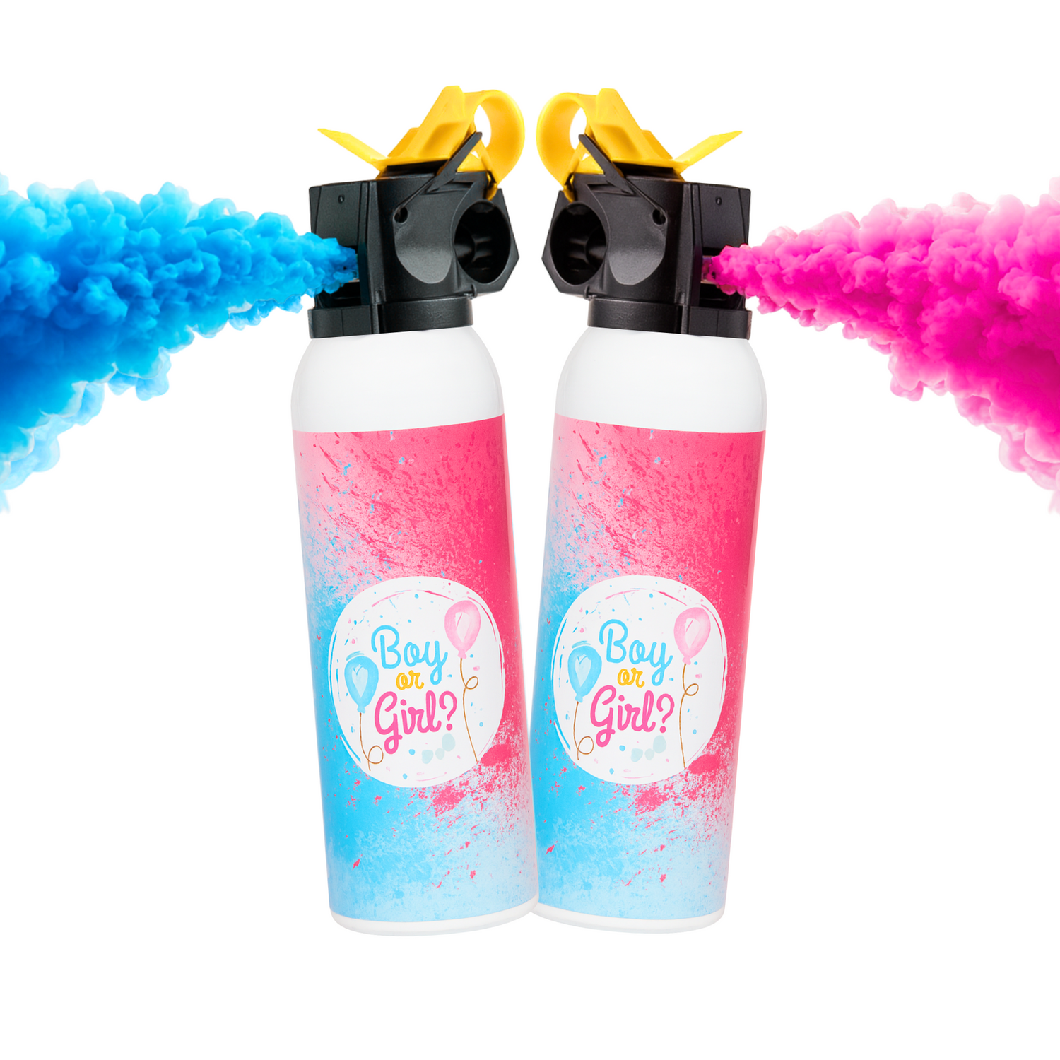 Gender Reveal Double Baby Powder Blaster, pink or blue smoke for gender reveal celebration party.