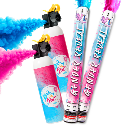 Gender Reveal Double Cannon & Blaster Bundle Pink or Blue Powder for Boy or Girl Gender Reveal Party