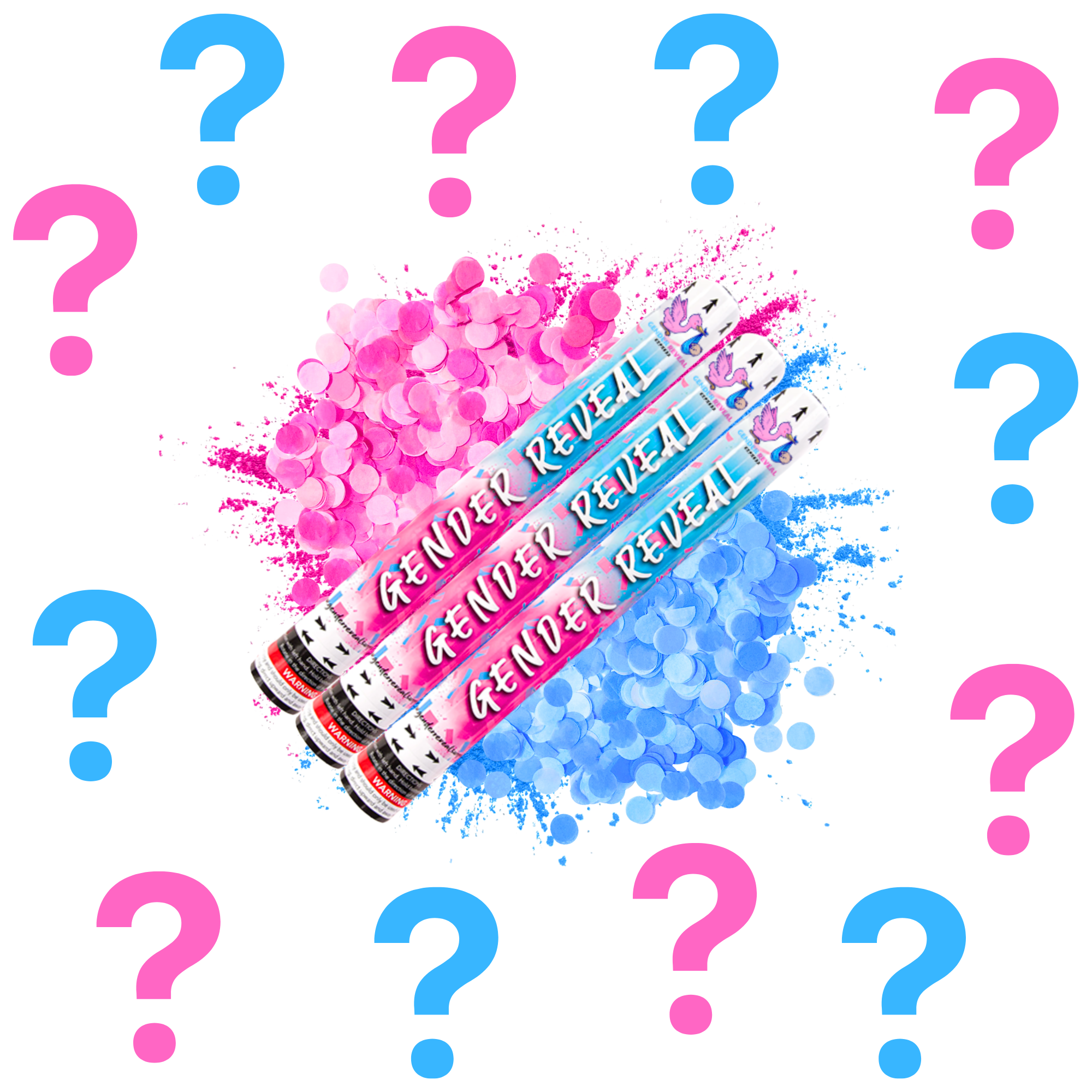 Gender Reveal Surprise Reveal Confetti and Powder Cannon 50cm