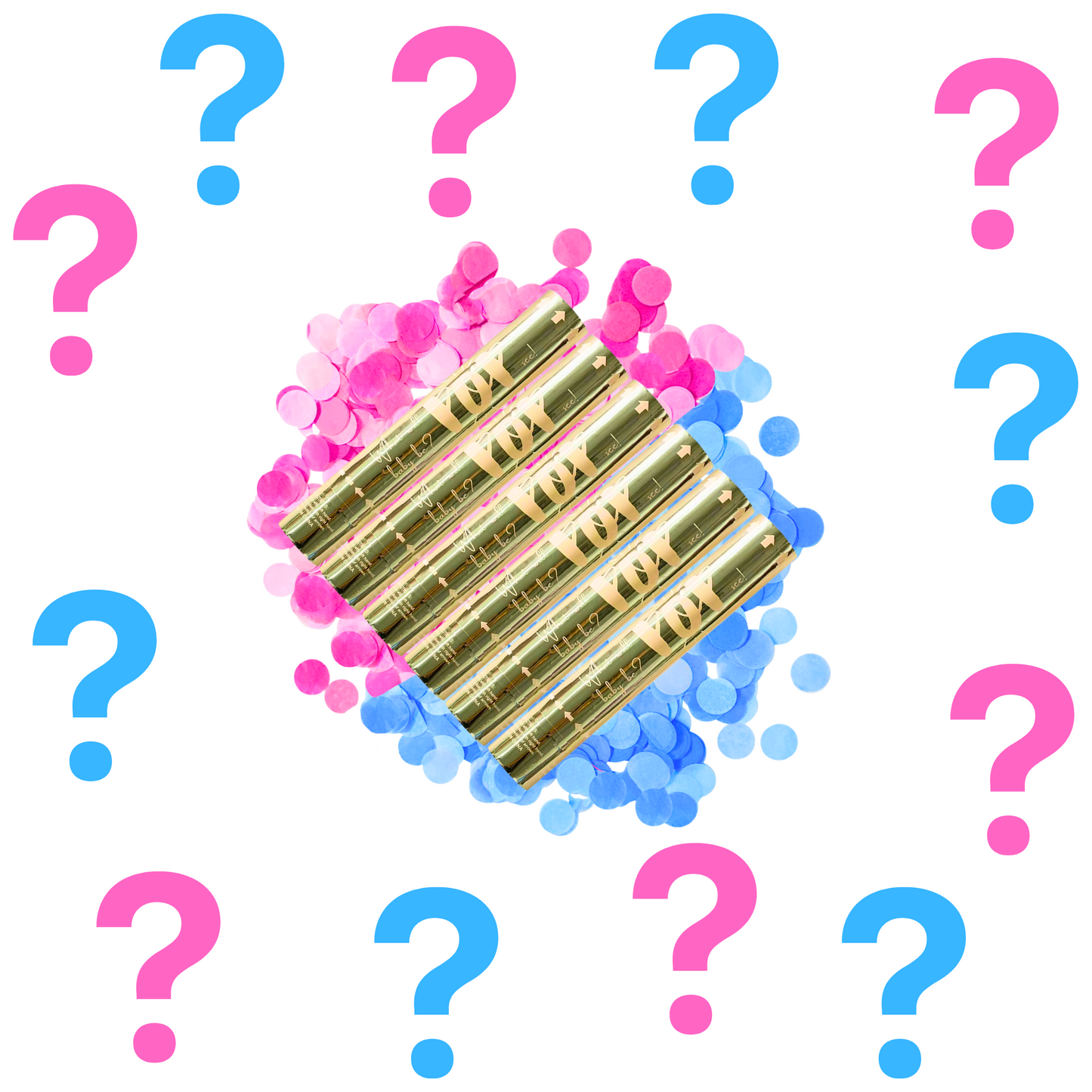 Gender Reveal Surprise Reveal Luxury Confetti Cannon for gender reveal party.