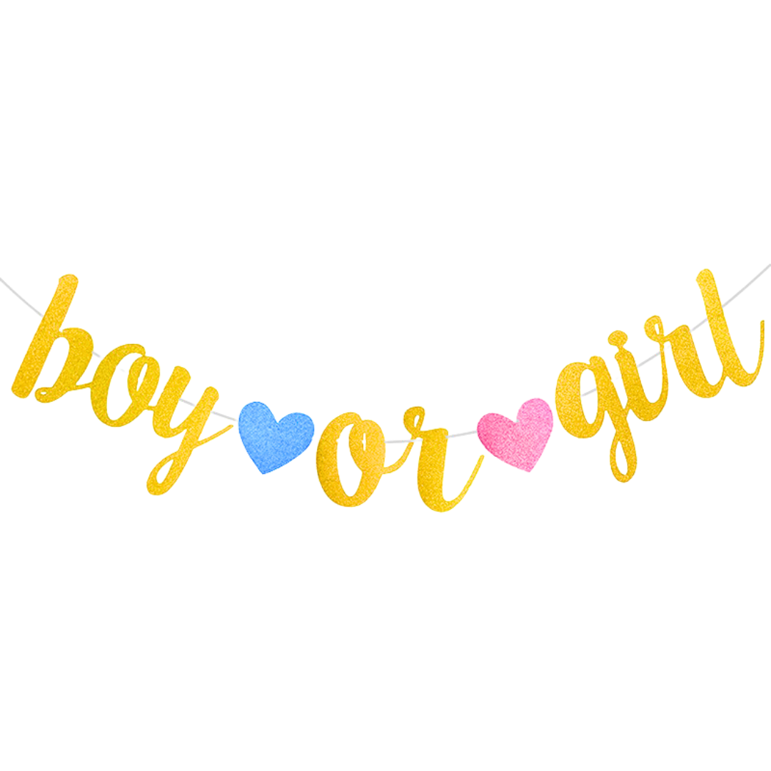 Gender Reveal "GIRL OR BOY" Banner