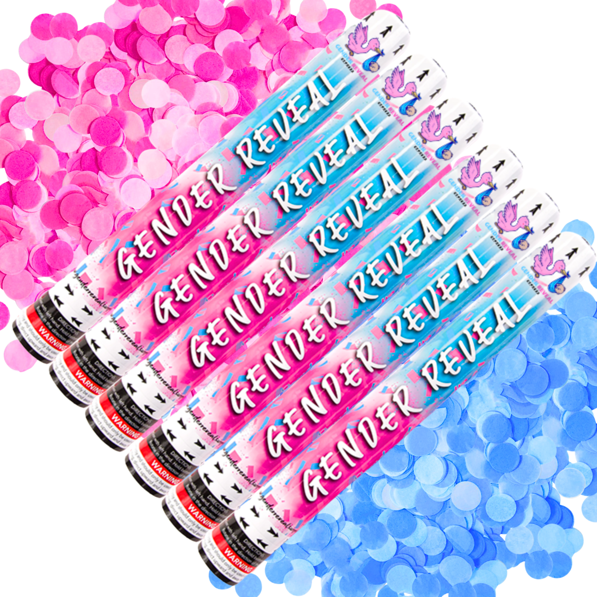 Gender Reveal Confetti Cannon Bundle Pink and Blue for gender reveal party