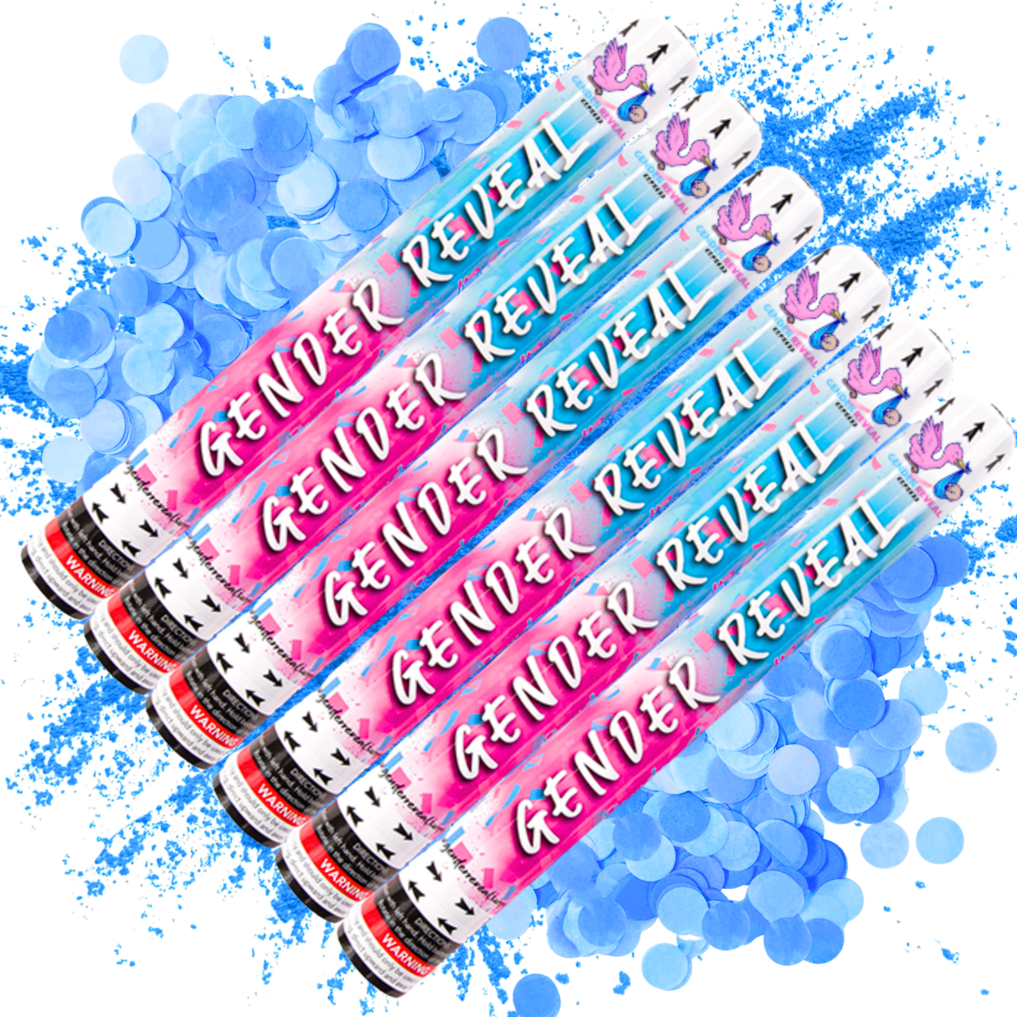 Gender Reveal Blue Confetti and Powder Cannon 50cm Bundle