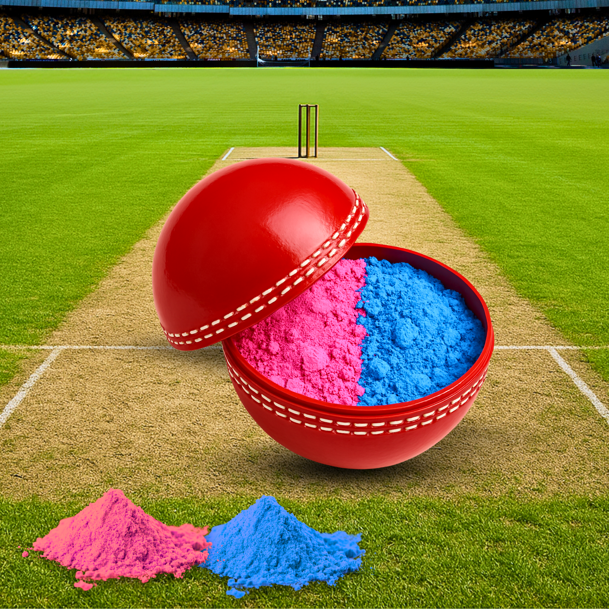 Gender Reveal Express Cricket Ball with Blue and Pink Powder for Gender Reveal Party