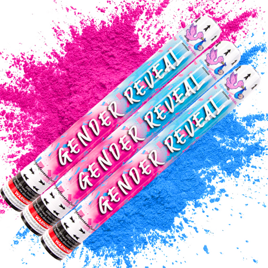 Gender Reveal Powder Cannon 3 Pack Pink and Blue