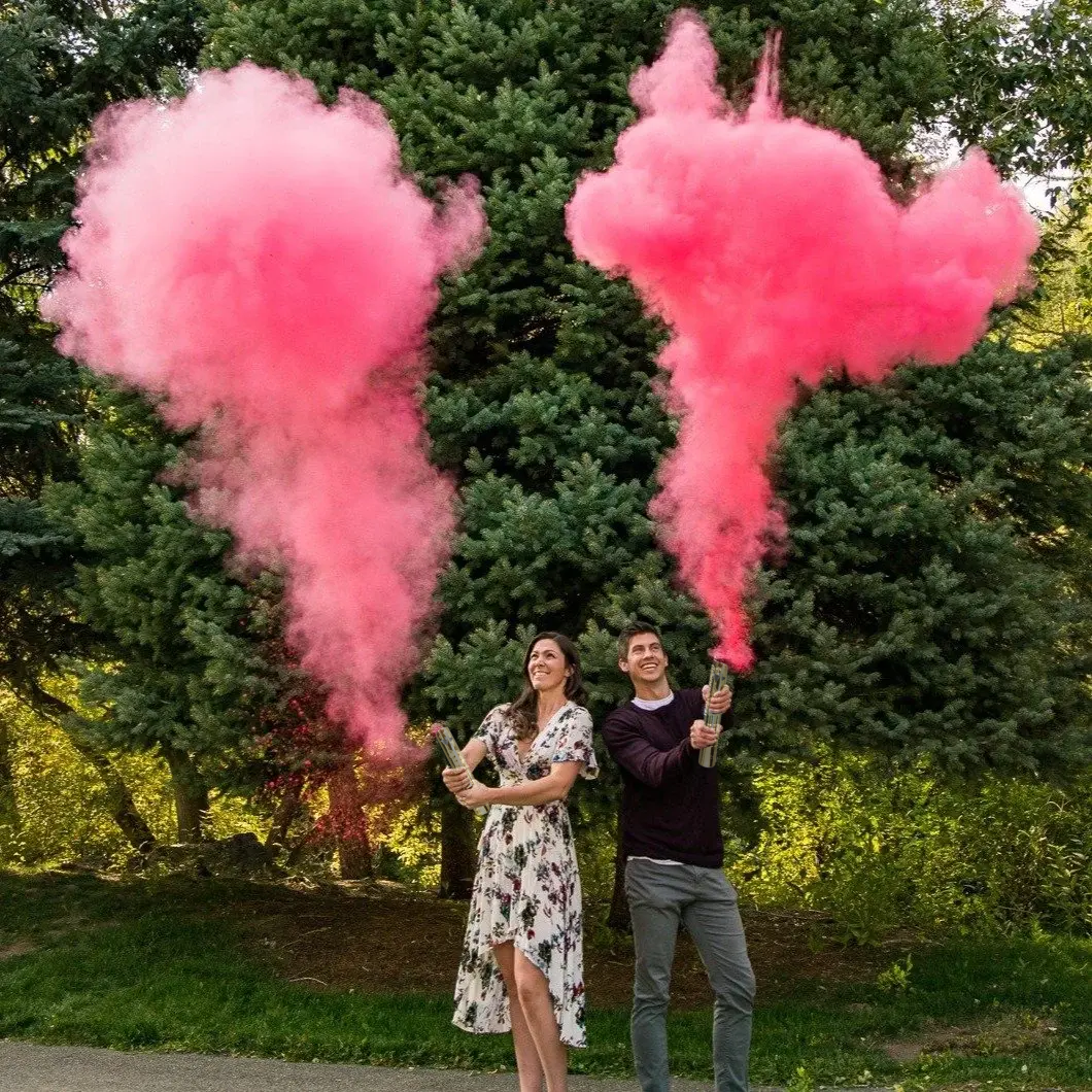 Gender Reveal Party With Pink 30cm Powder Cannon