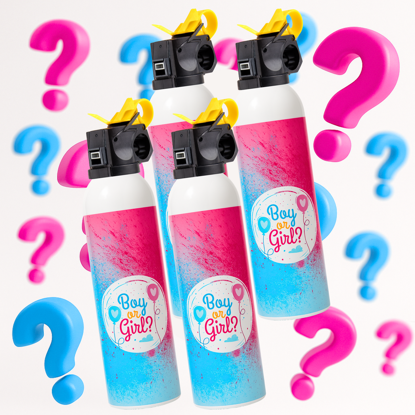 Gender Reveal Mini Blaster Bundle Surprise Reveal Pink or Blue for baby girl or baby boy announcement party.