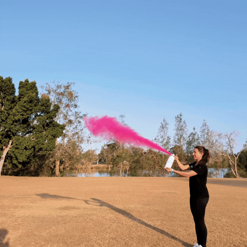 Gender Reveal Mega Blaster Pink and Blue Smoke GIF