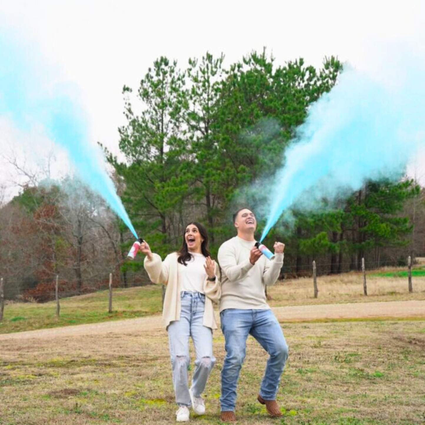 Gender Reveal Extinguisher and Blaster Blue smoke for Boy gender reveal party.