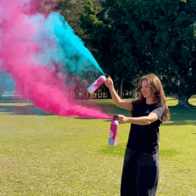 Gender Reveal Mini Blaster Pink Blue Smoke GIF