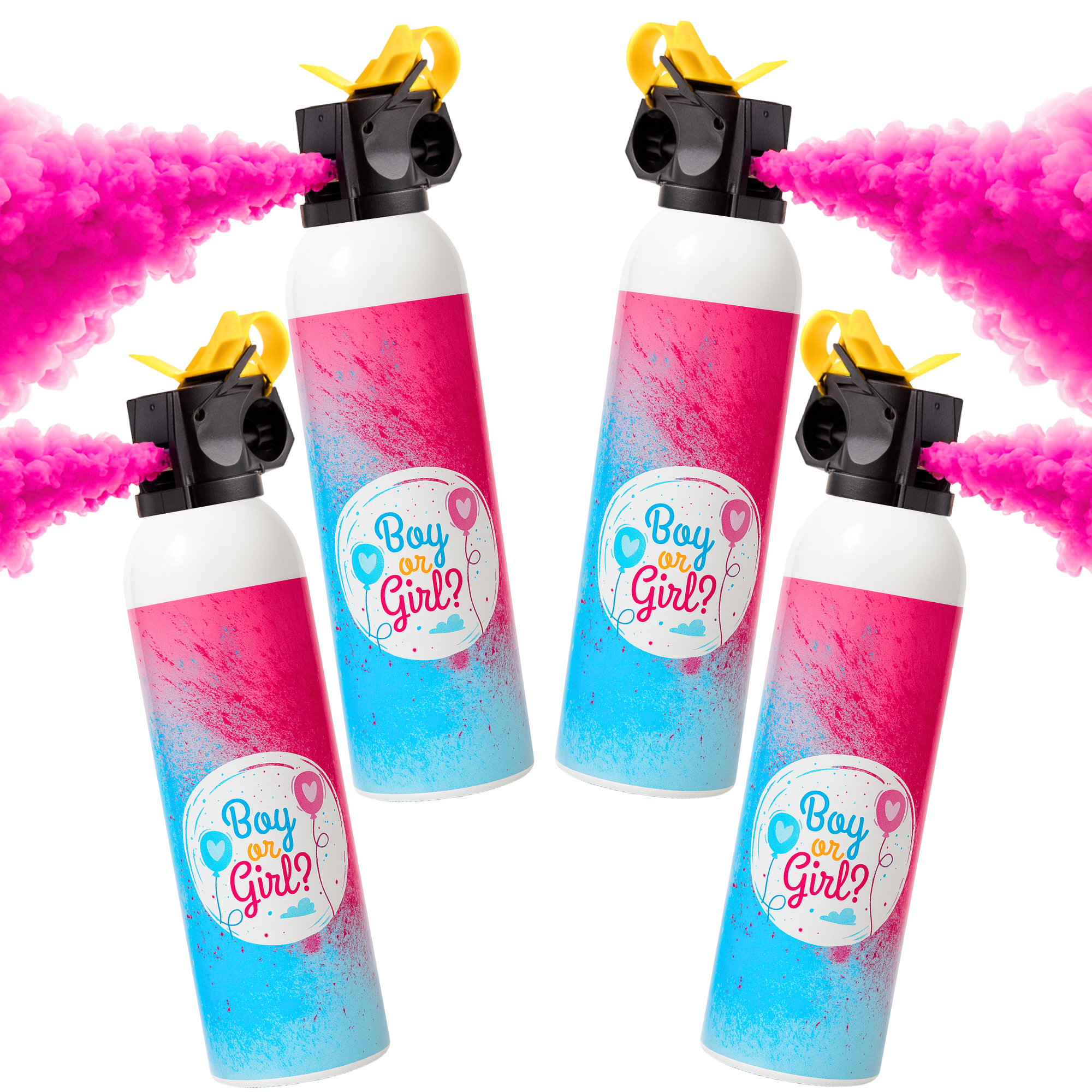Gender Reveal Mini Powder Blaster Bundle, pink smoke for gender reveal girl celebration party.
