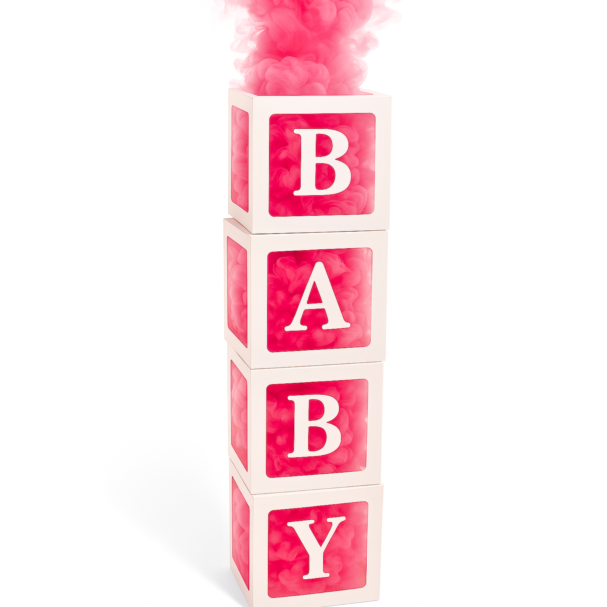 Gender Reveal Pink Smoke & BABY Box Set for Gender Reveal Celebration.