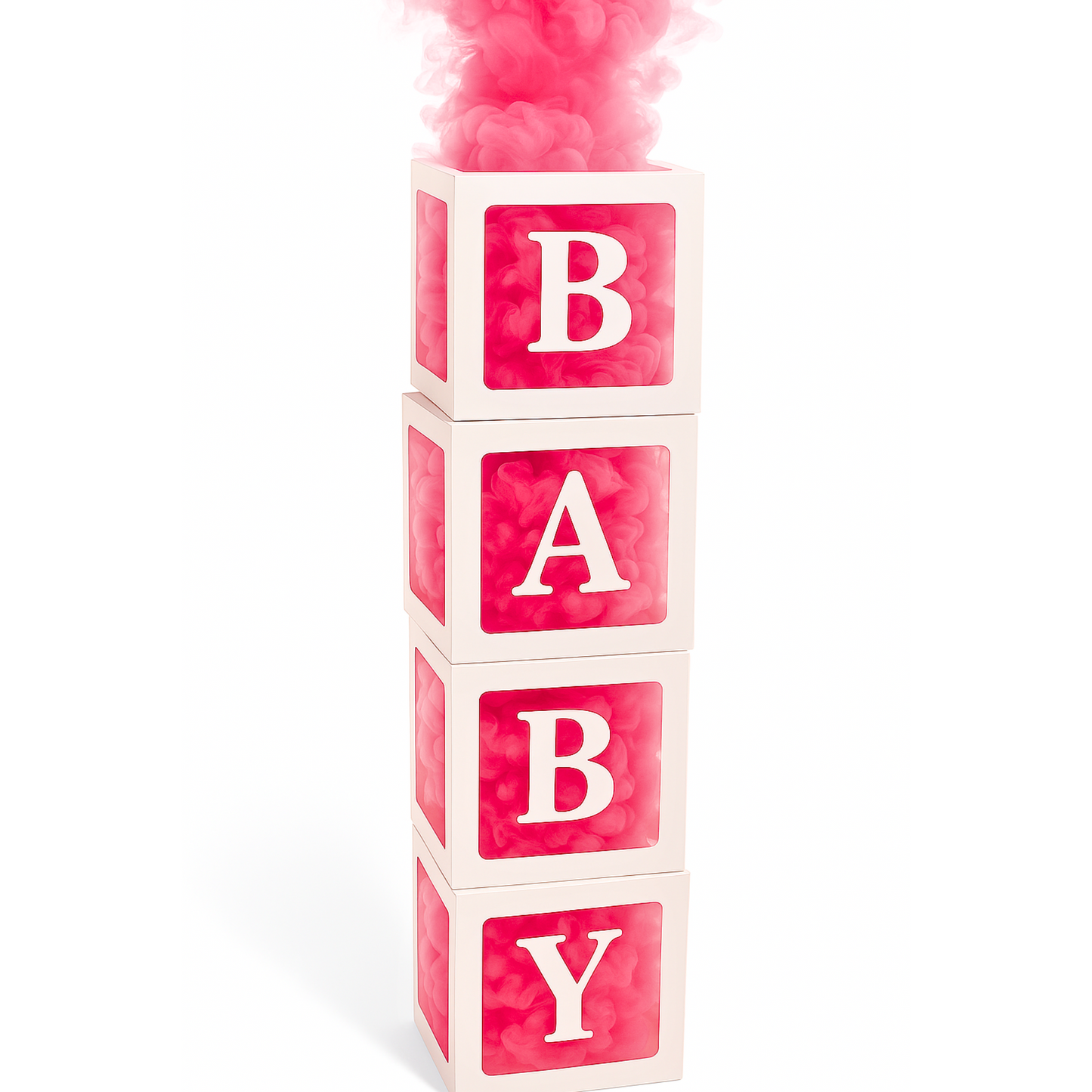 Gender Reveal Pink Smoke & BABY Box Set for Gender Reveal Celebration.