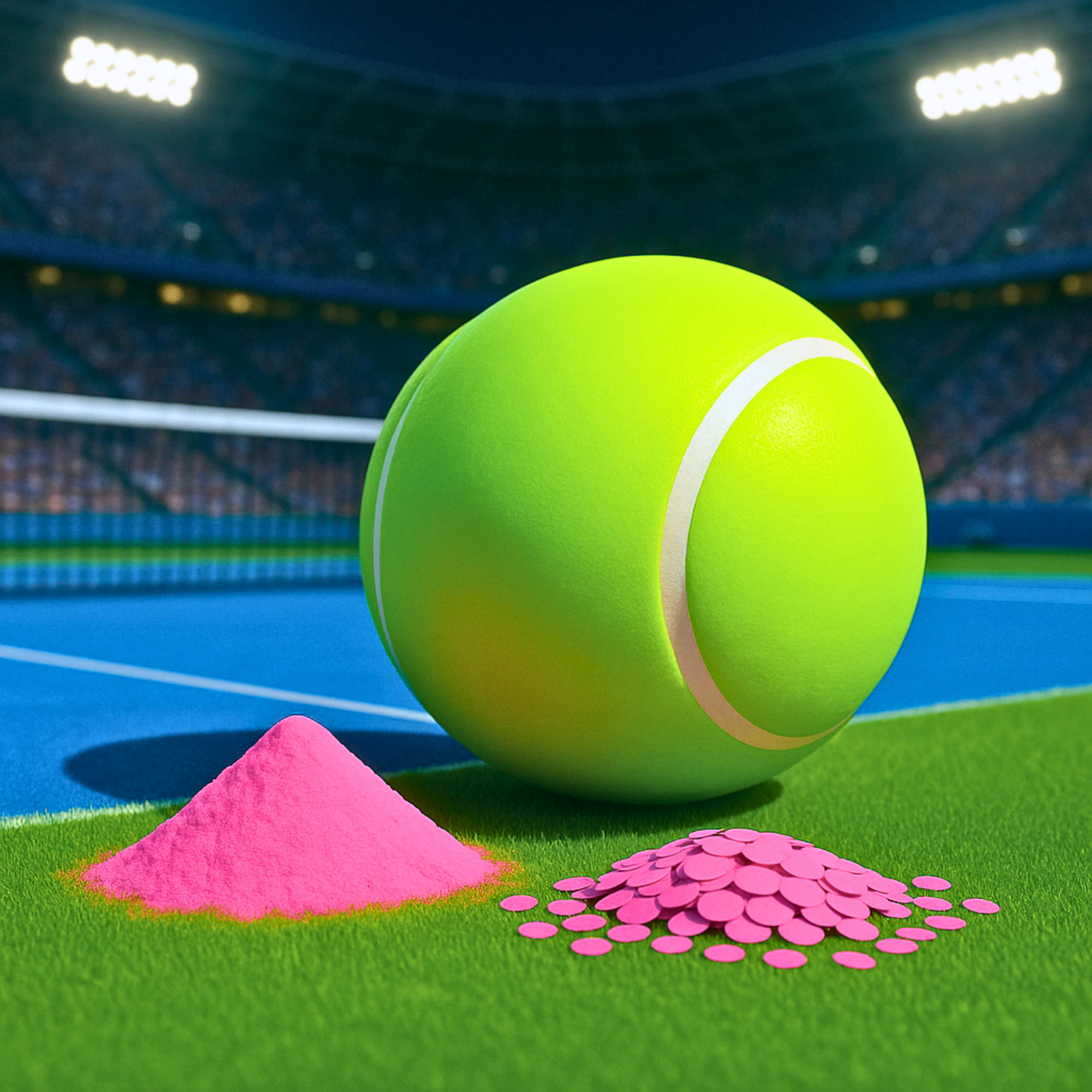 Gender Reveal Pink Tennis Ball With Pink  Powder and Confetti for Baby Girl Gender Reveal Party.
