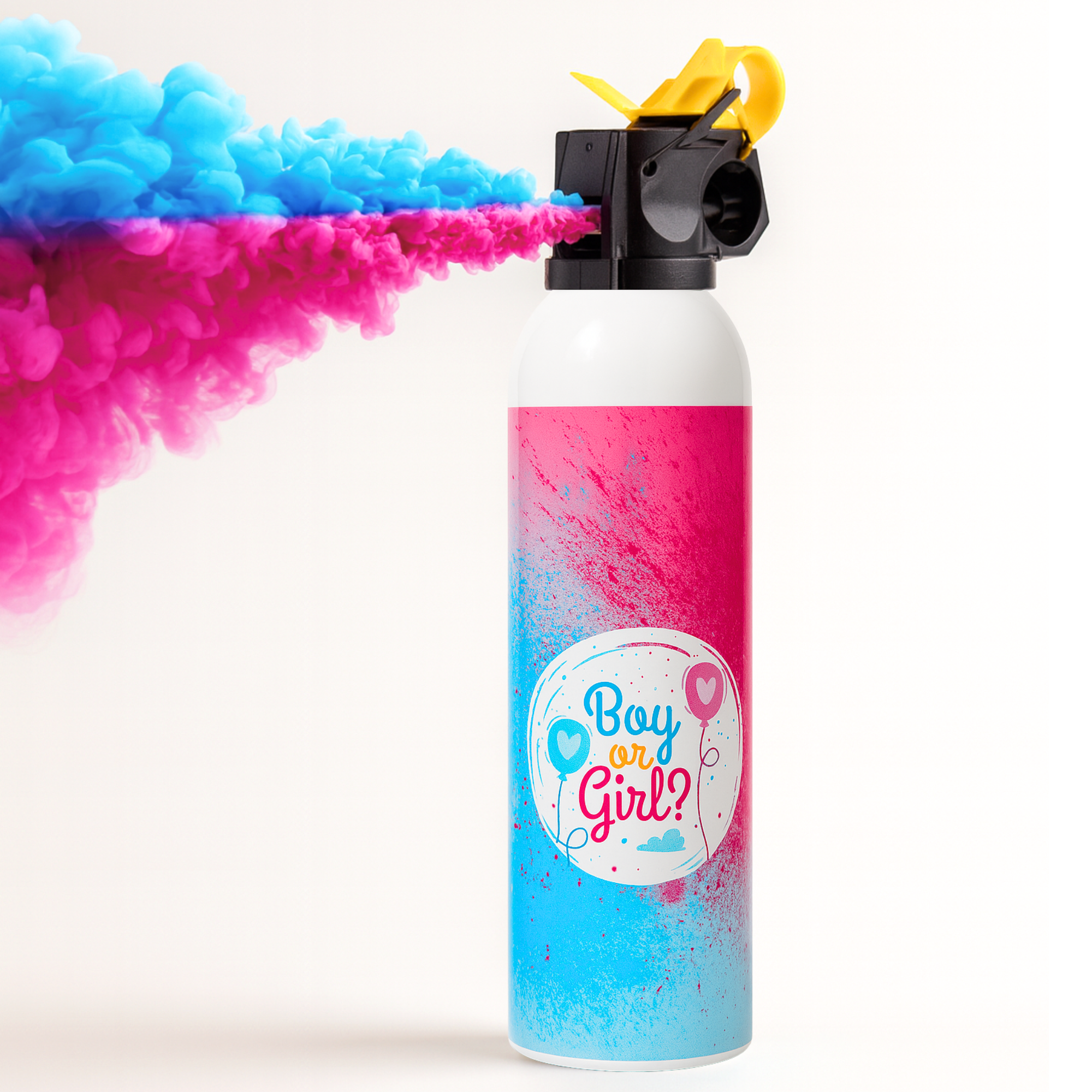 Gender Reveal Mini Powder Blaster, pink or blue smoke for gender reveal announcement party. 