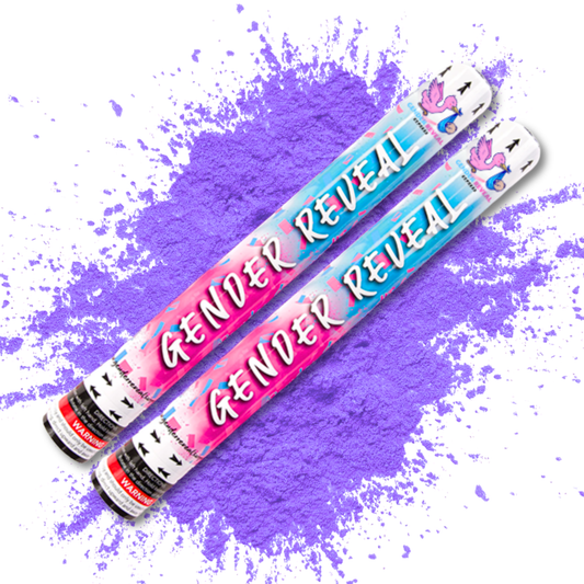 Purple Party Celebration Powder Cannon 50cm 2 Pack for fun Purple theme party.