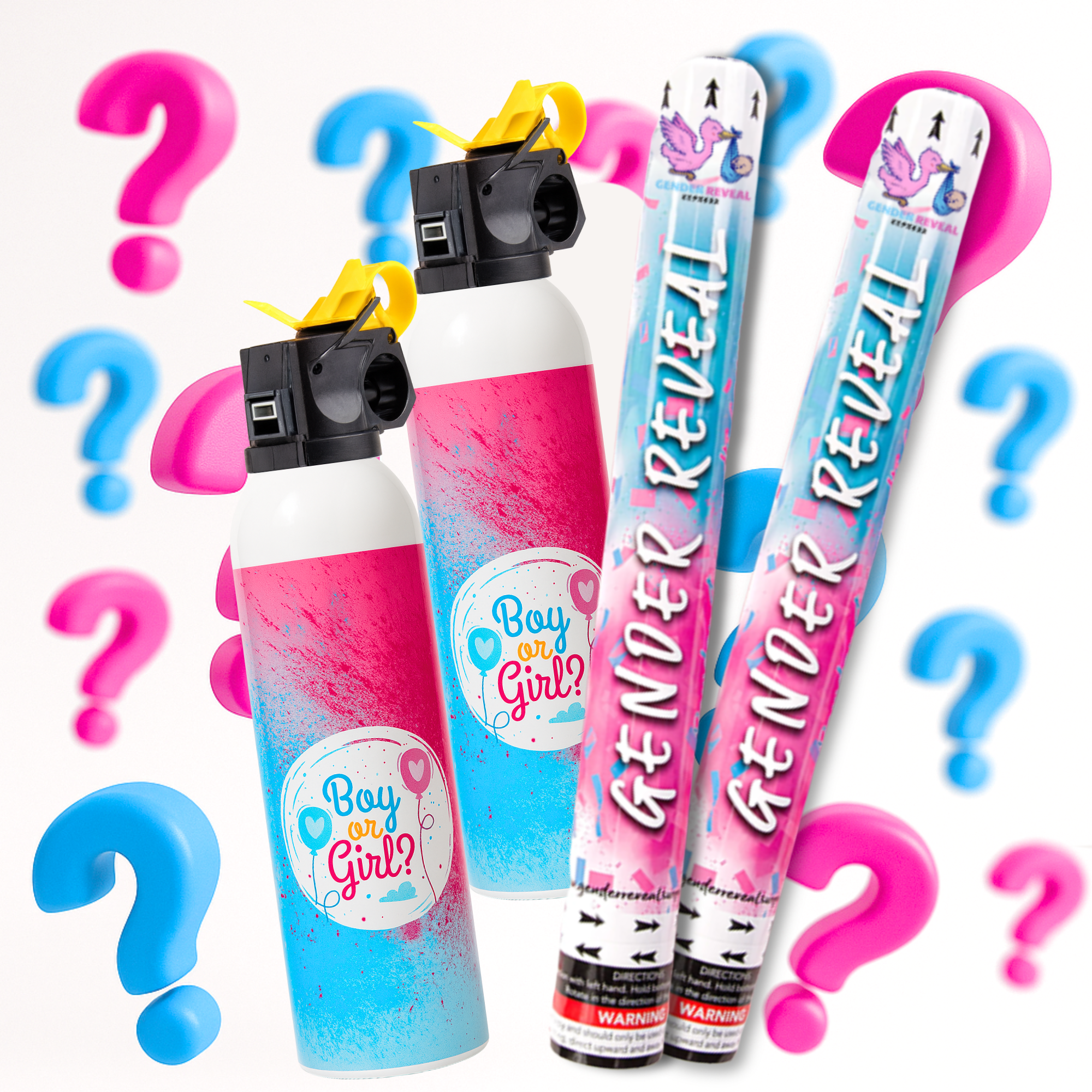 Surprise gender reveal Cannons and blasters for baby boy or Girl Gender Reveal Party.