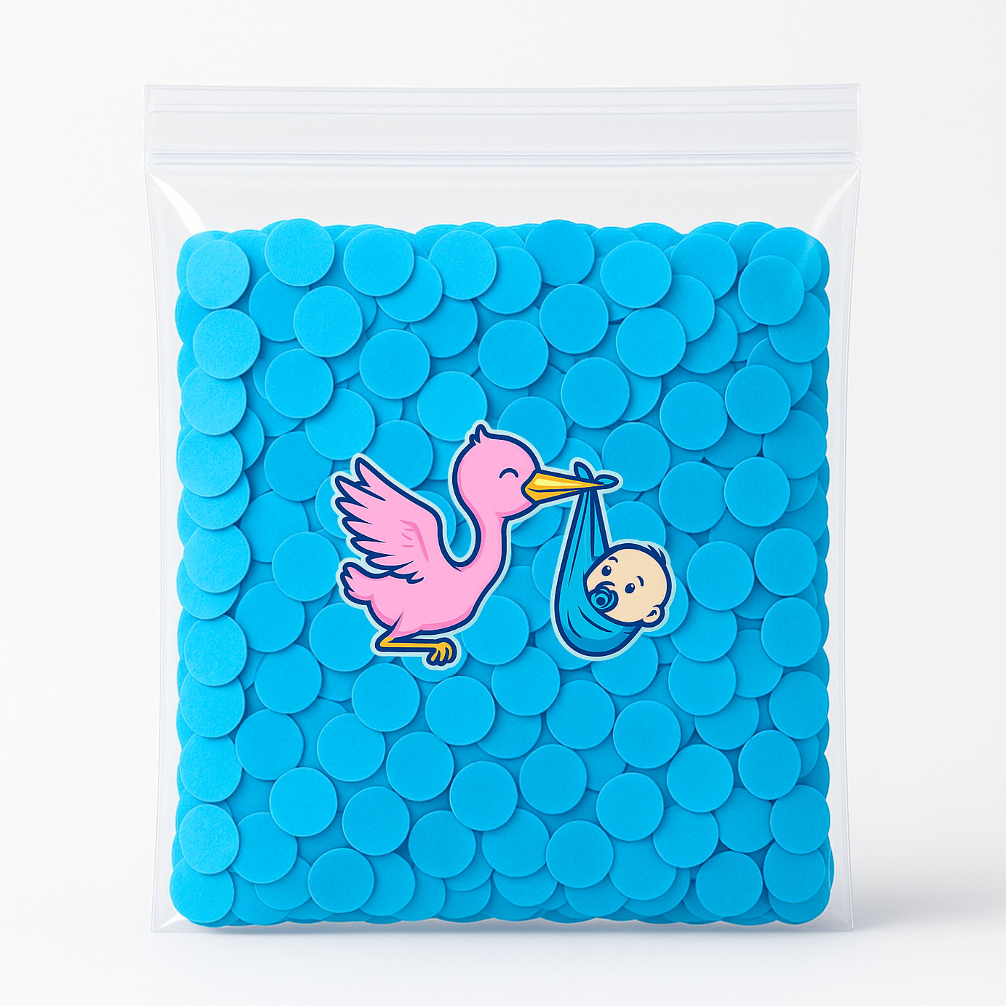 100g bag of blue biodegradable confetti – perfect for baby boy gender reveals, parties, and special celebrations.