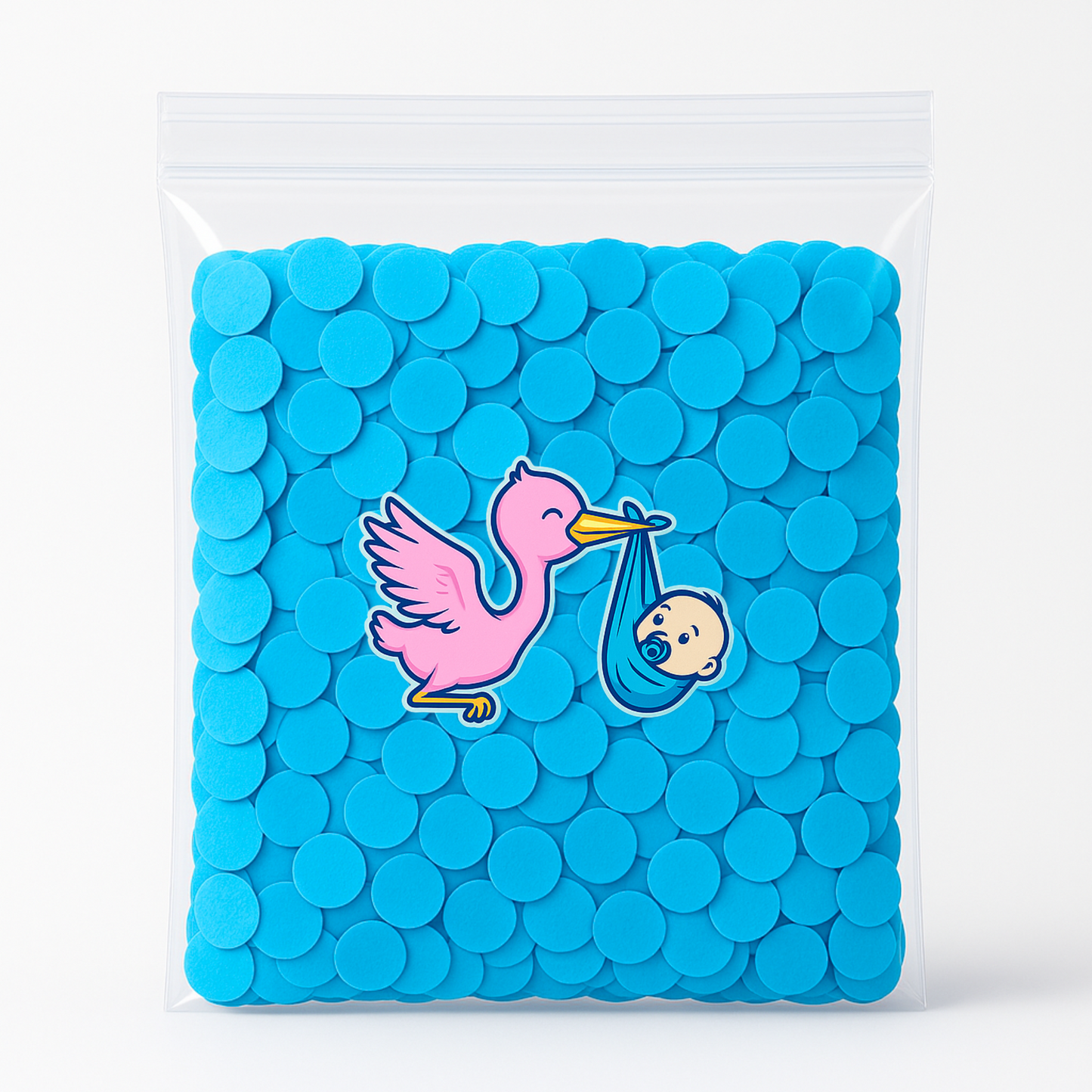 100g bag of blue biodegradable confetti – perfect for baby boy gender reveals, parties, and special celebrations.