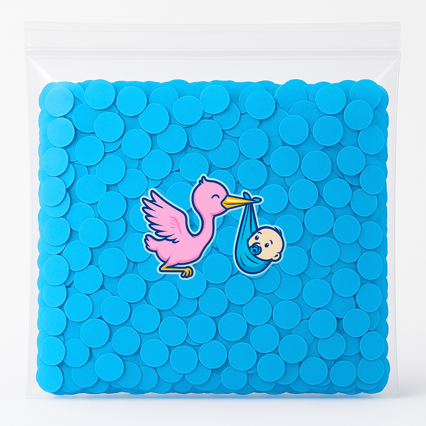 Large 200g bag of blue biodegradable confetti – great for big baby boy reveals, outdoor celebrations, and event styling.
