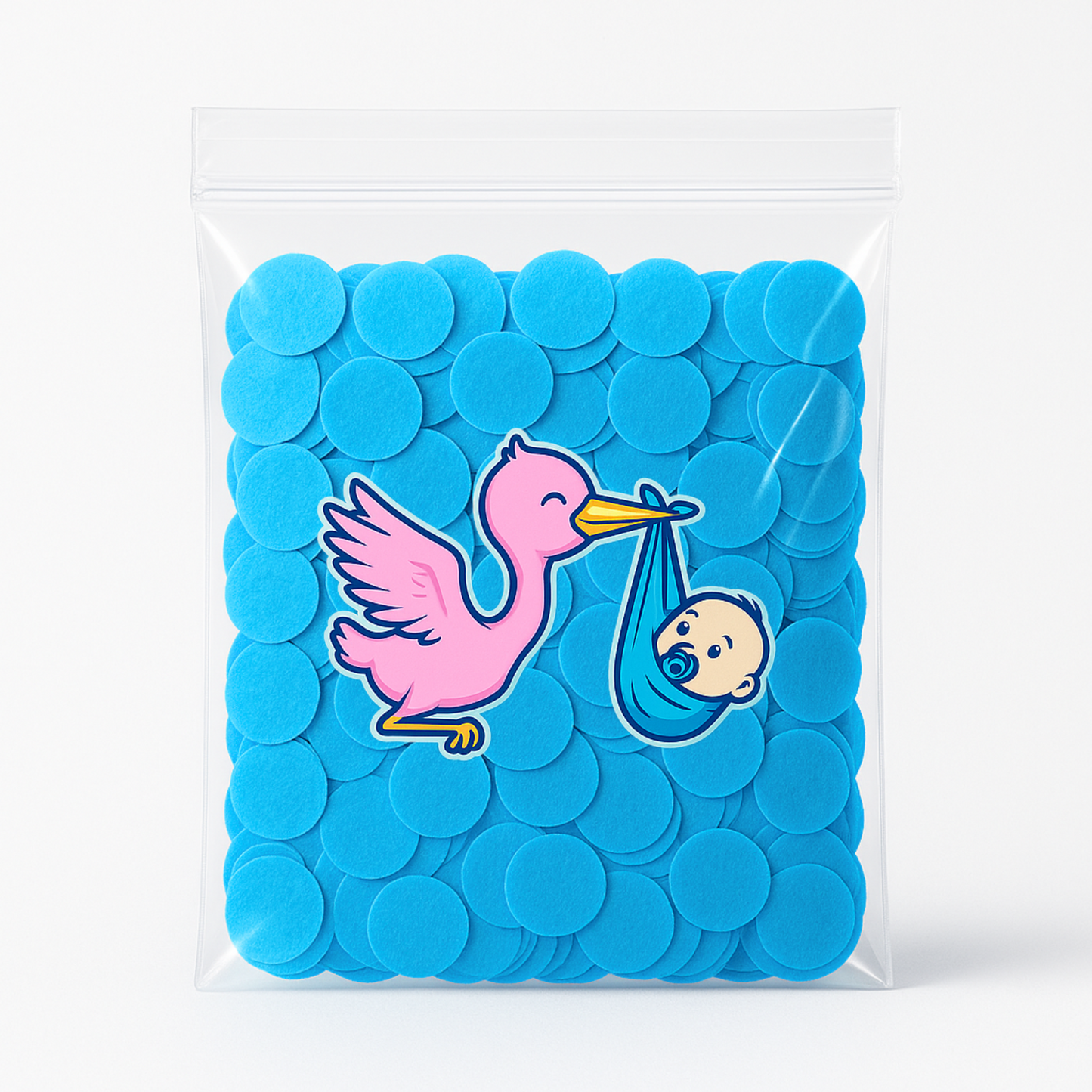 30g bag of blue biodegradable confetti – great for baby boy gender reveals, party table scatter, and special celebrations.