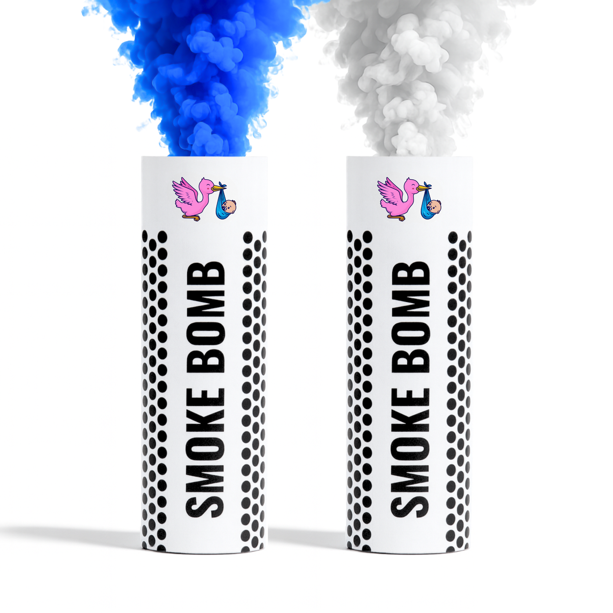 Gender reveal blue and white smoke bomb 2 pack Australia