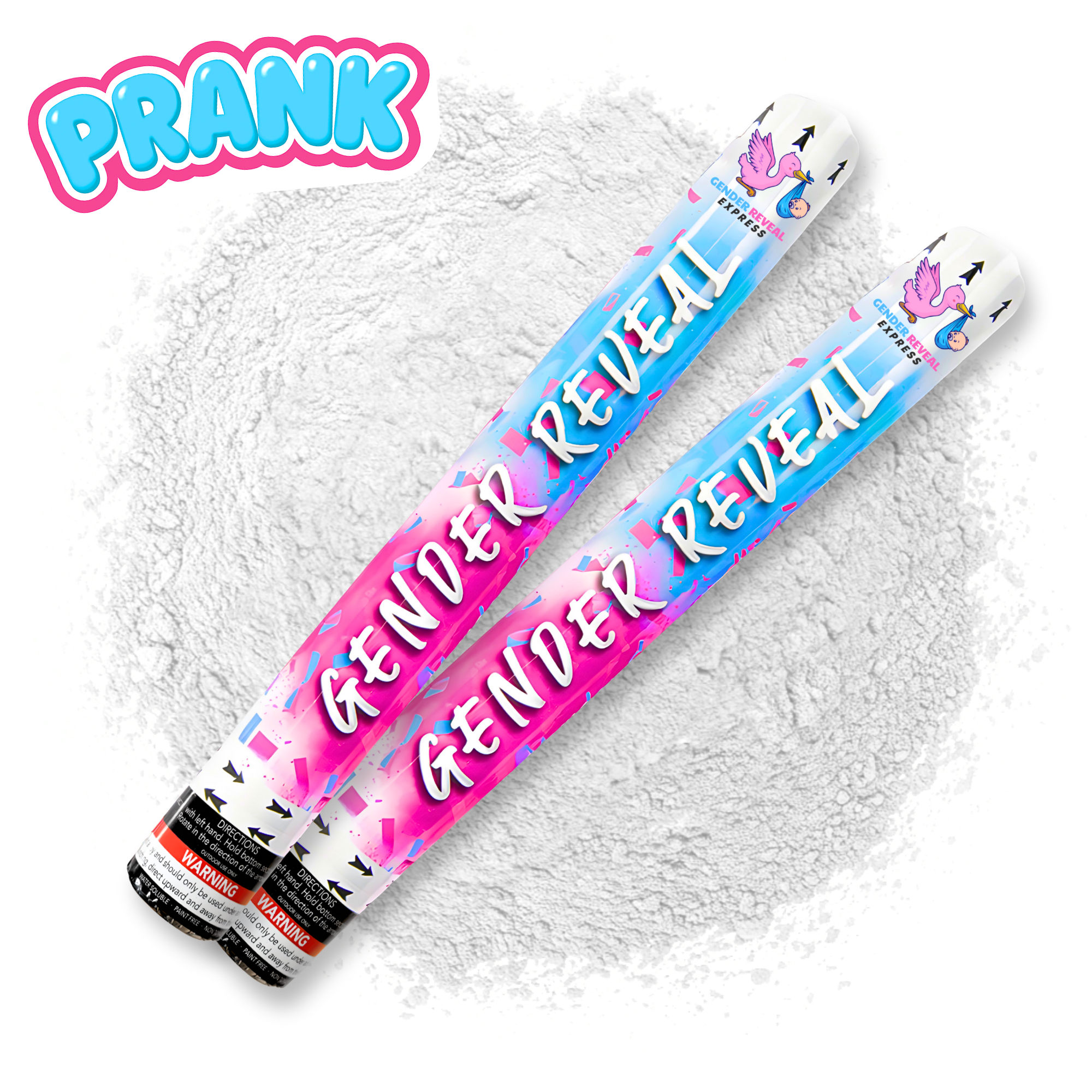 2 pack gender reveal powder cannons 50cm white powder for party photos and videos