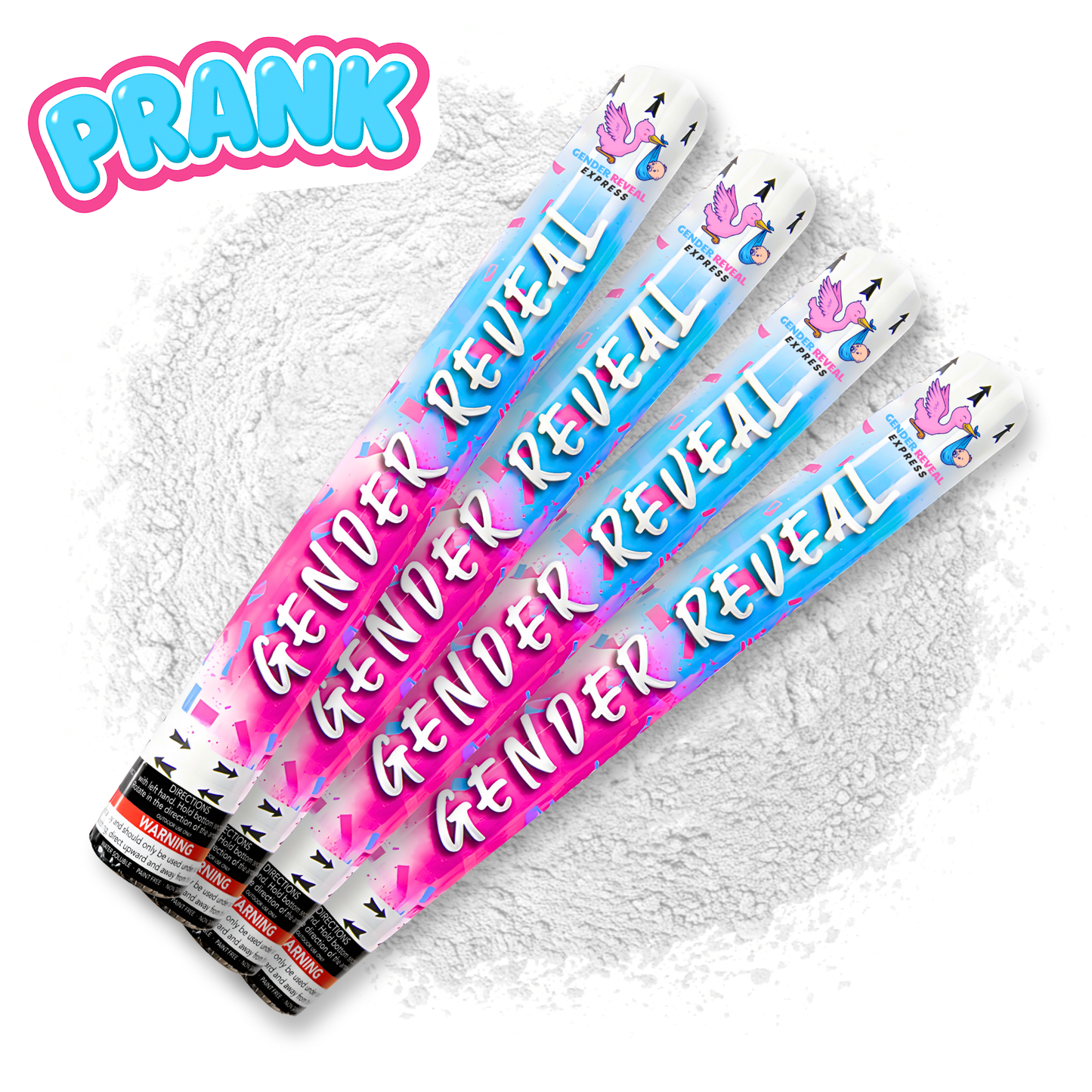 4 pack gender reveal powder cannons 50cm white powder for party photos and videos
