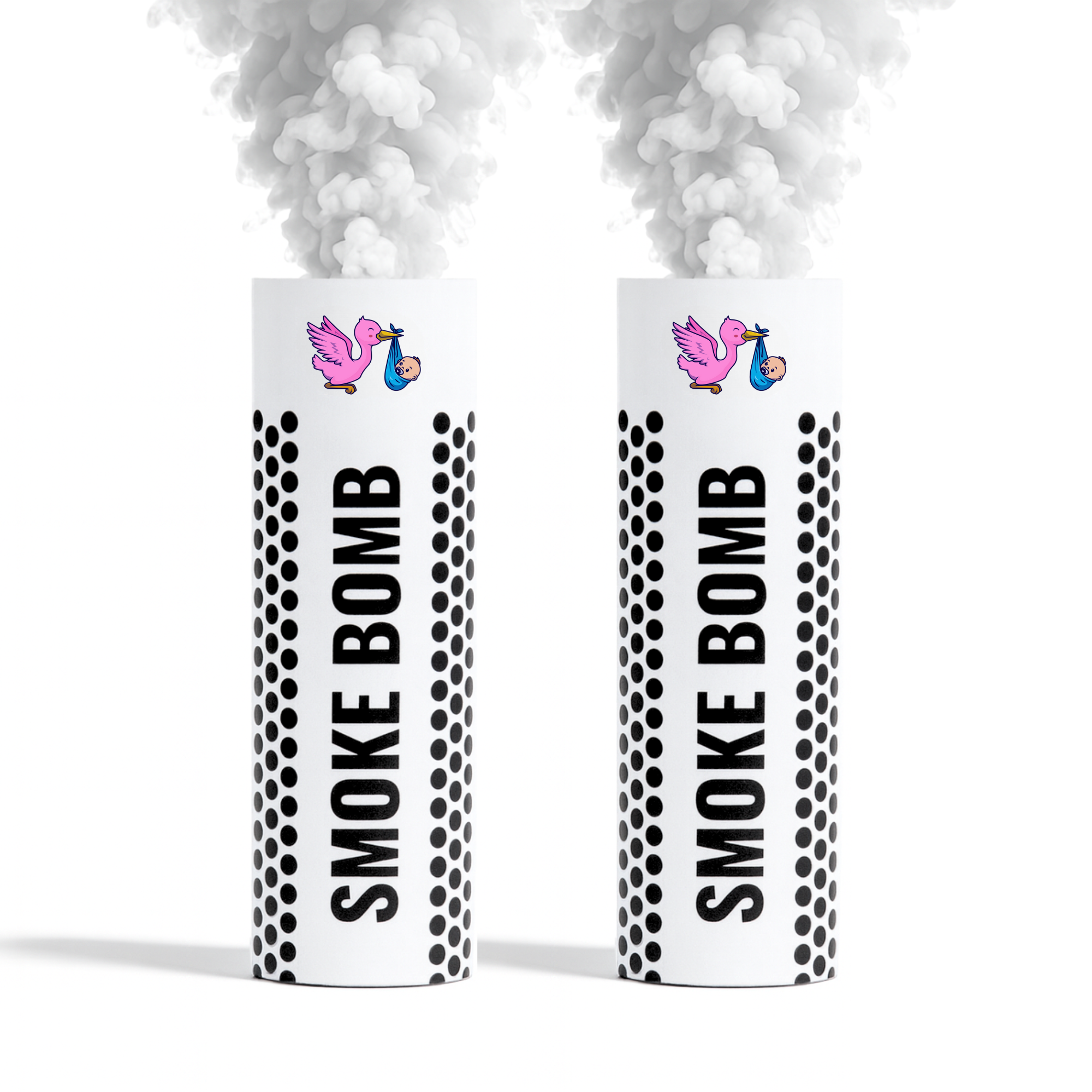 gender reveal White/Prank smoke bomb 2 pack, releasing white smoke for prank gender reveal.