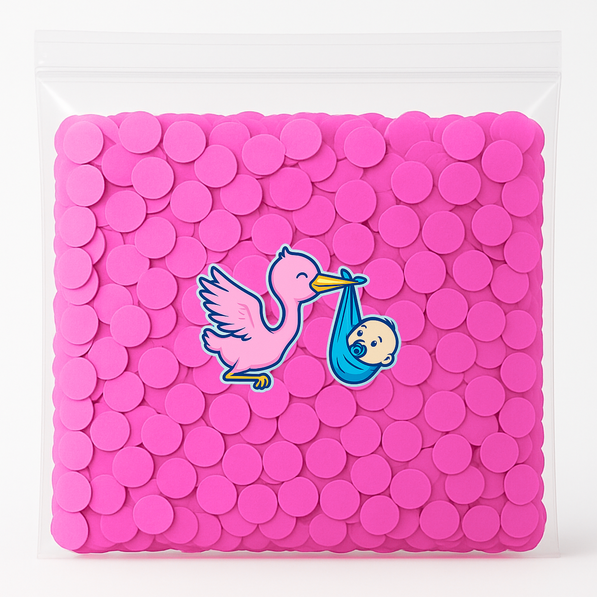 Large 200g bag of pink biodegradable confetti – great for big baby girl reveals, outdoor parties, and event styling.